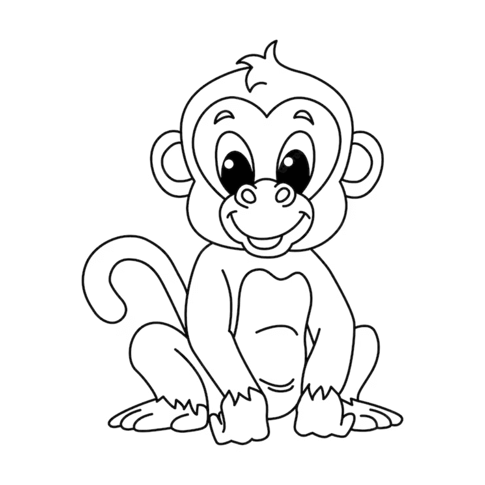 Baby monkey coloring book